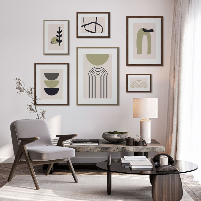 Velino Wooden Photo Frame 50 x 70 cm with Abstract Poster Print, White