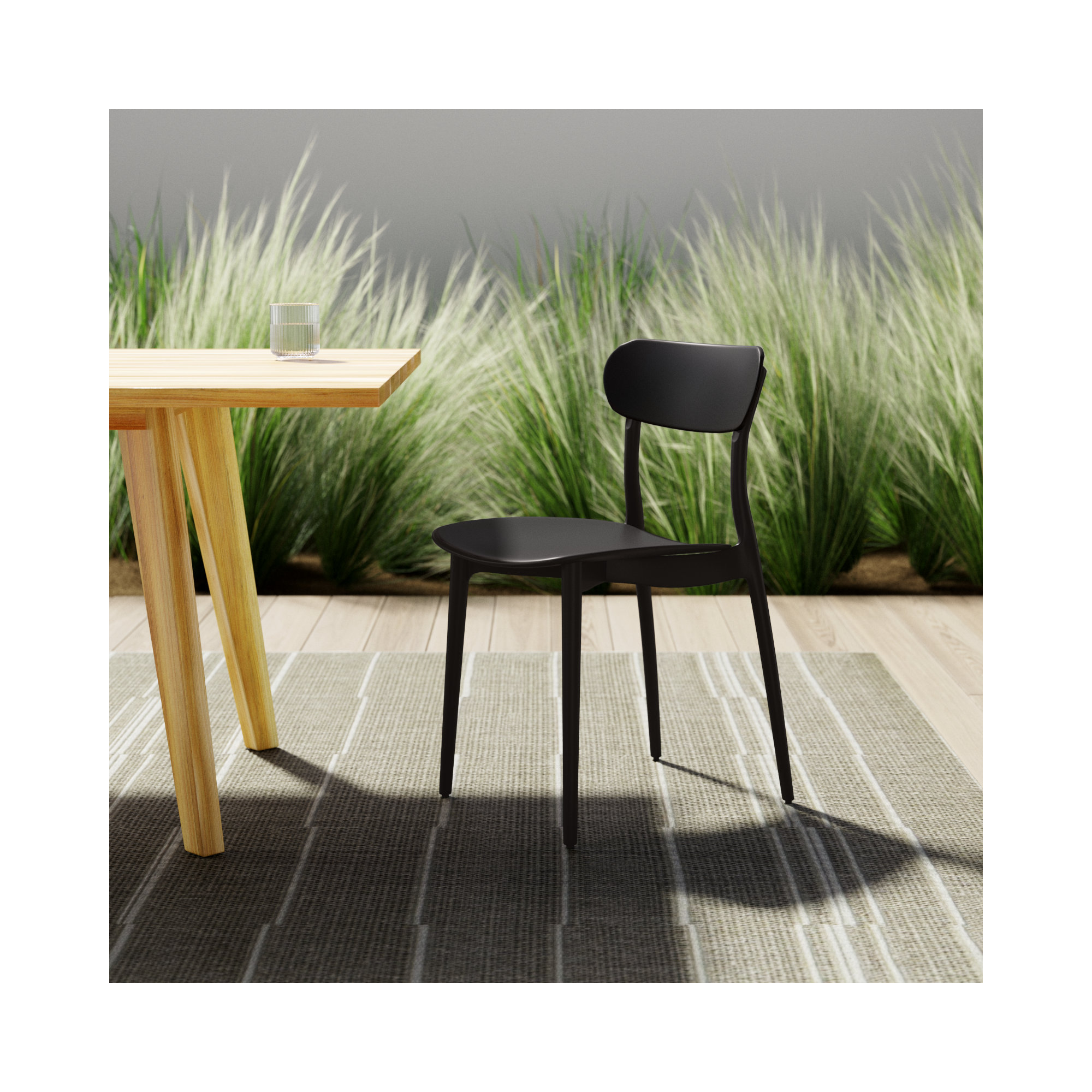 Kent Outdoor Dining Chair, Black