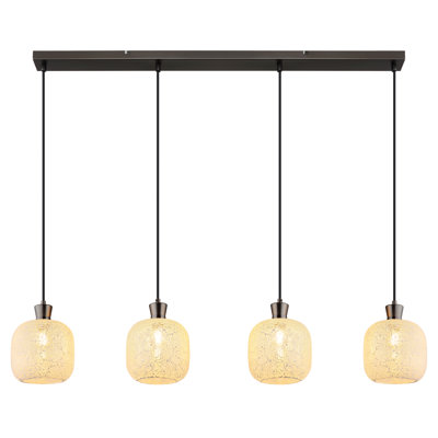 Denetra 4 - Light Matte Black Geometric Pendant