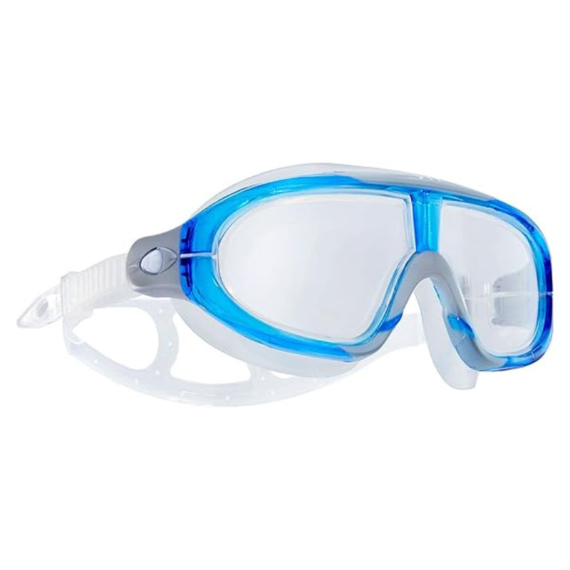 TYR Unisex Orion Comfortable Swim Mask Adult Fit, For Ages 16+, Clear/Blue, 7" H x 9" W x 11" D, Clear/Blue
