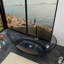 Baignoire de trempage autoportante 63 po en résine avec œillets 63 po Artful-116788127