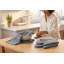 Ensemble de cuisine 4 pièces en coton comprenant 2 maniques, 1 gant de cuisine et 1 torchon éponge - Linge de maison matelassé résistant à la chaleur, gris uni