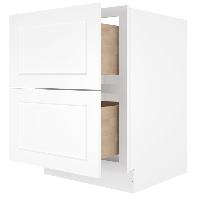 Homlux Standard Base Cabinet, Shaker White, 34.5" H x 24" W