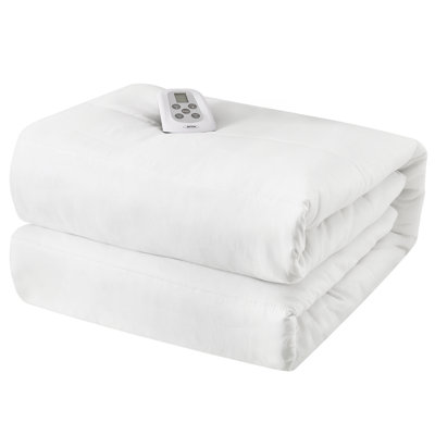 Matelas simple chauffant, couvre-matelas électrique avec minuterie 12 heures et 10 réglages de chaleur, chauffe-lit double, lavable à la machine, 39 po x 75 po