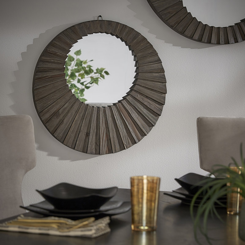 Shumpert Wood Flat Wall Mirror, 23.6" x 23.6"