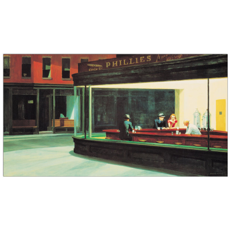 Edward Hopper - Print on Wood, 40 cm H x 74 cm W