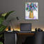 Art mural épique «Blooms In Goldenrod Vase» par Jeri Hauth, 12 po x 16 po