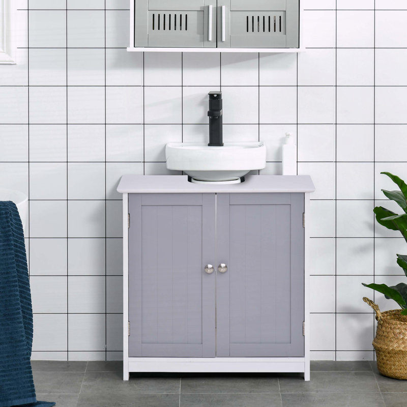 Armoire de rangement sous l'évier avec découpe en U