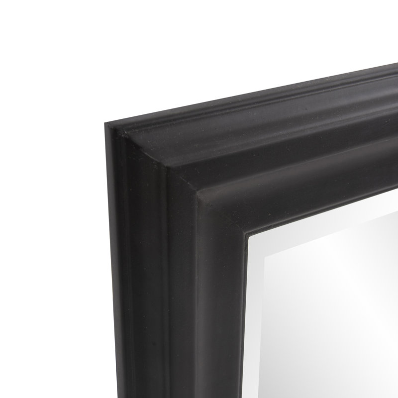 Mora Solid Wood Rectangle Mirror, Black