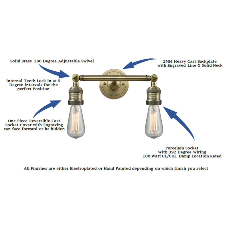 Hanne 2 - Light Vanity Light, Antique Brass, LED