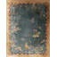 Rectangle Knotted Chinese - Art Deco Room Size Antique Wool Blue 1920s Rug