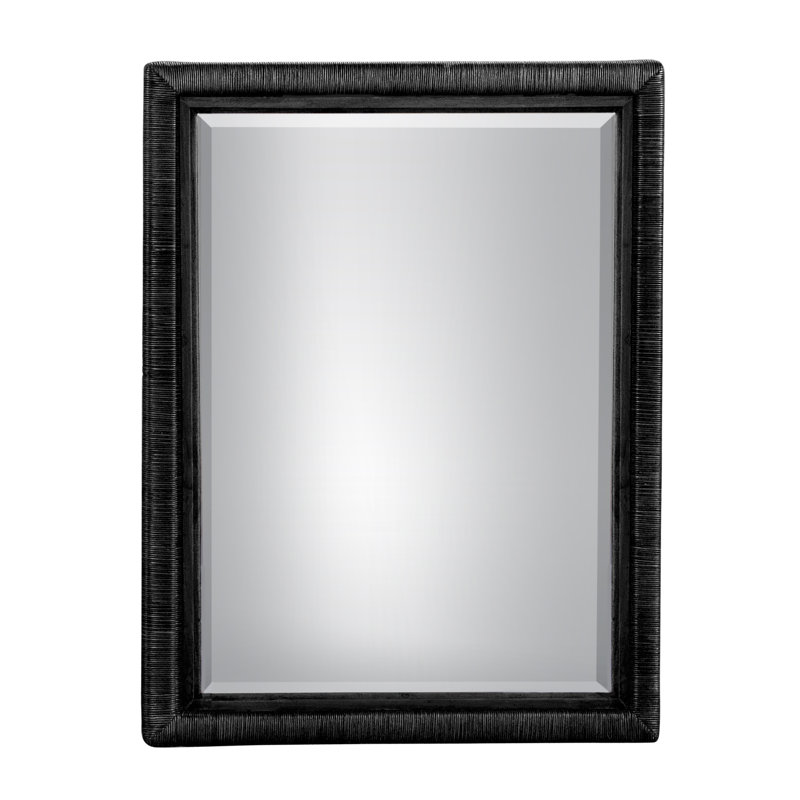 Monterey Rattan Flat Mirror, Black
