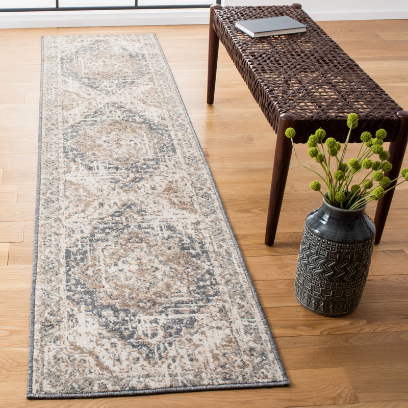 Gyle Oriental Beige/Gray Area Rug, Runner 2'2" x 9'