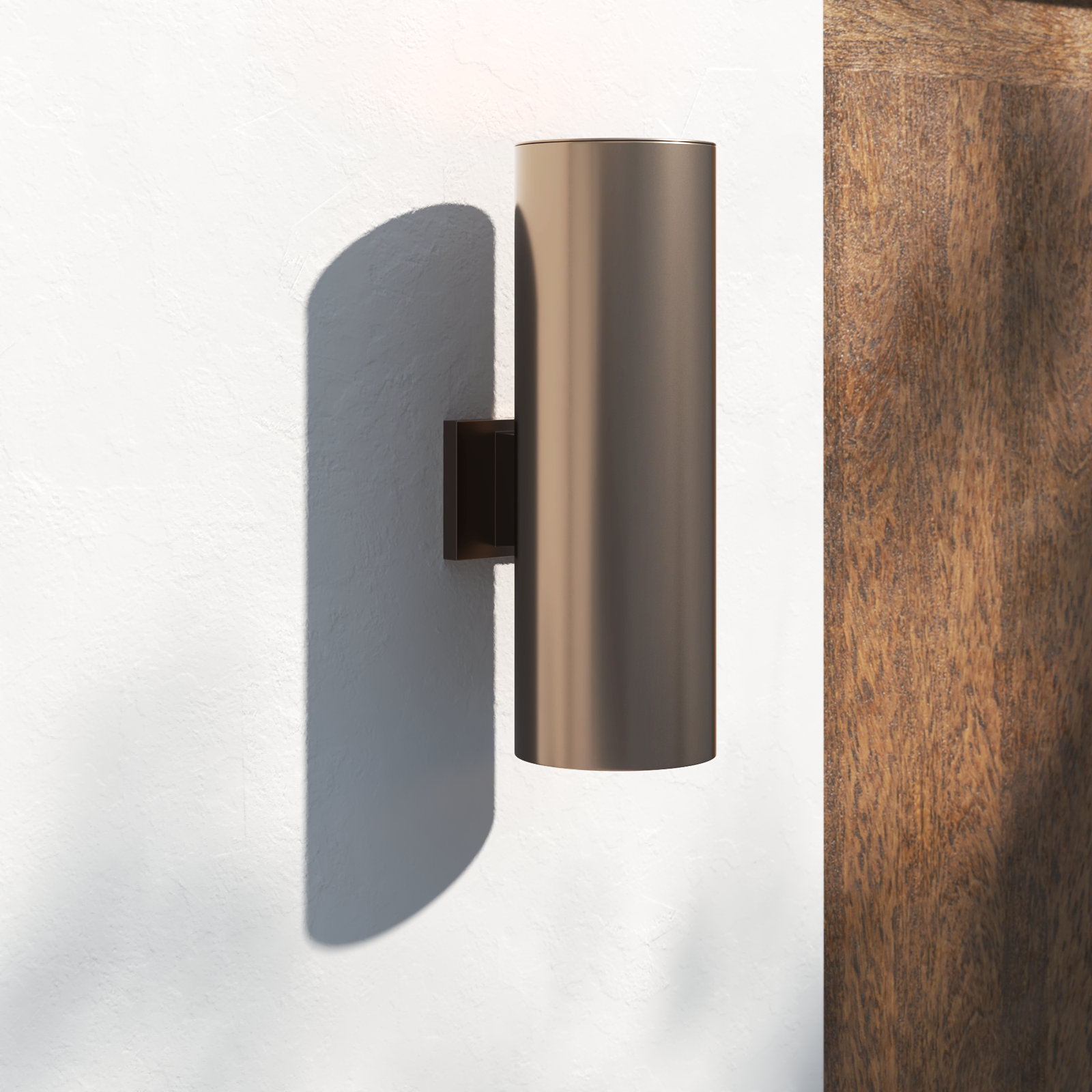 Dylan Cylinder Outdoor LED Wall Light, 18.25" H x 6" W x 6" D, Bronze