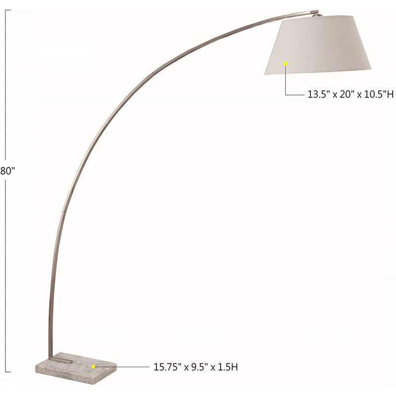 Morey 80'' Arched Floor Lamp, White