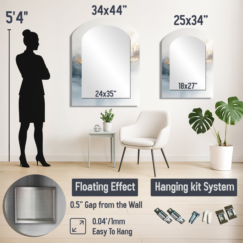 Miroir mural Glam Large, 43 po x 33 po