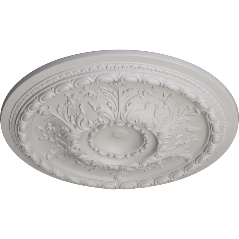 Médaillon de plafond Endurathane Stockport, DE 28 po x P 2 3/4 po (convient aux auvents jusqu'à 6 1/4 po), fini blanc ultra pur peint à la main