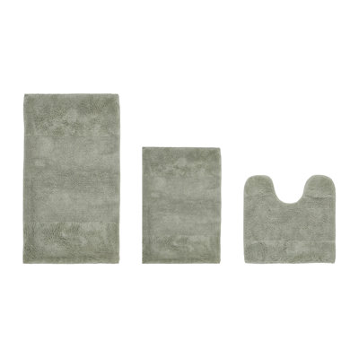 Ensemble de tapis pour salle de bain 100% coton de qualité supérieure 3 pièces avec envers antidérapant Merkle