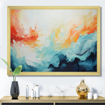 Azur bleu jaune fusion 4 - art mural abstrait