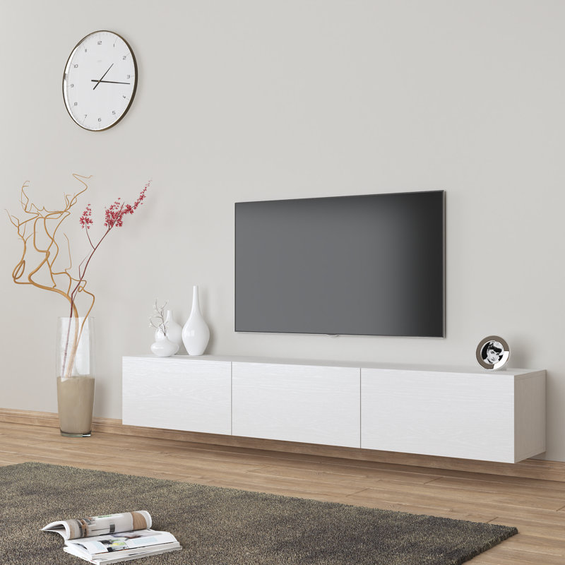 Ondina Modern Floating Tv Stand Up to 80'' TV's Wall Mount Console Table, White