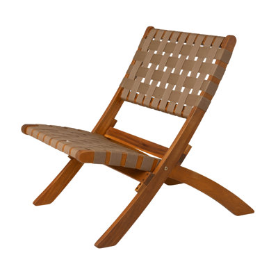 Jalieah Patio Sense Sava Folding Chair, Low Slung Portable Seating ,Solid Acacia Wood ,indoor-outdoor