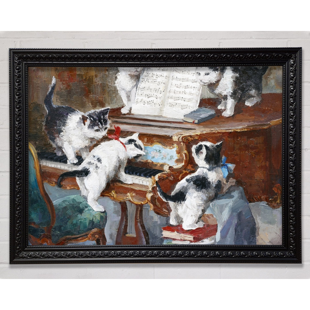 The Cats Play Piano - Einzelne Bilderrahmen Kunstdrucke