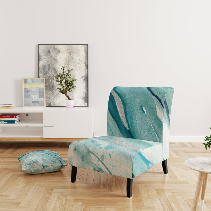 Fauteuil de chambre rembourré Silver Springs I Blue Green