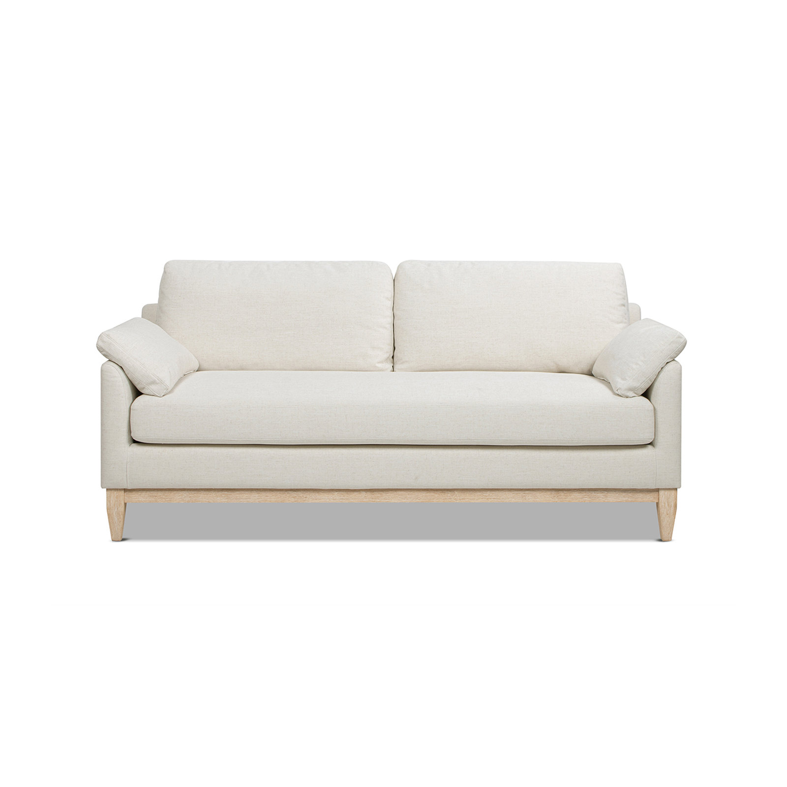 Pera 76" Upholstered Sofa, White Linen