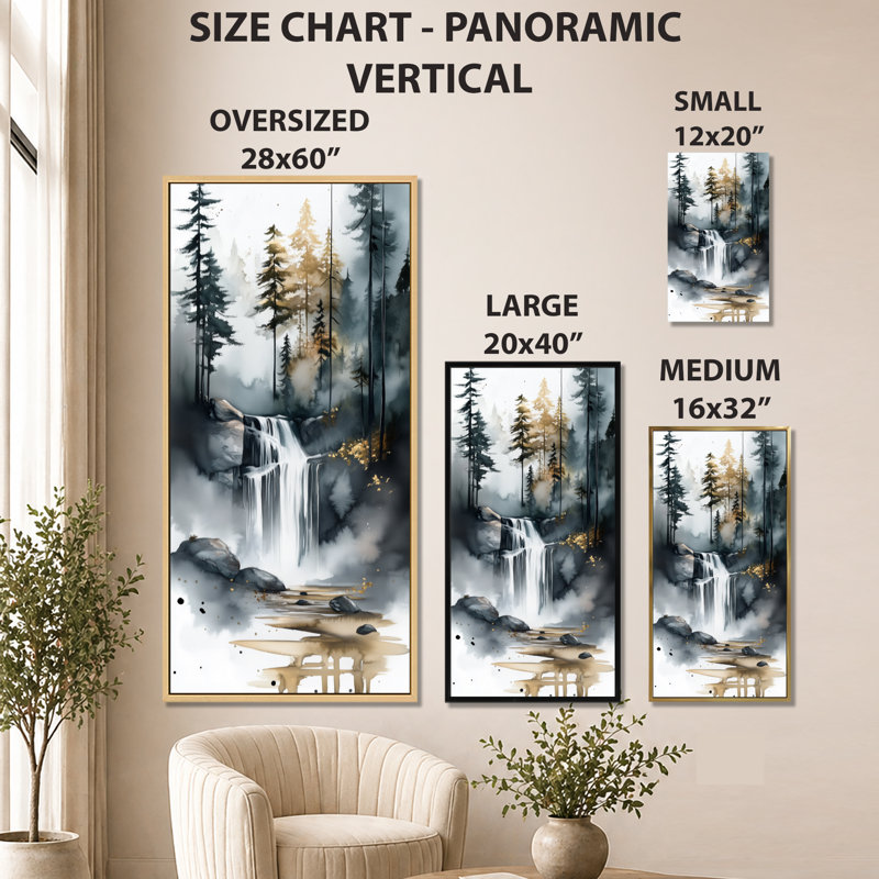 «Gray Gold Chamberlin III - Gray Dramatic Large», reproduction d'art sur toile encadrée nature, H 20 po x l 12 po