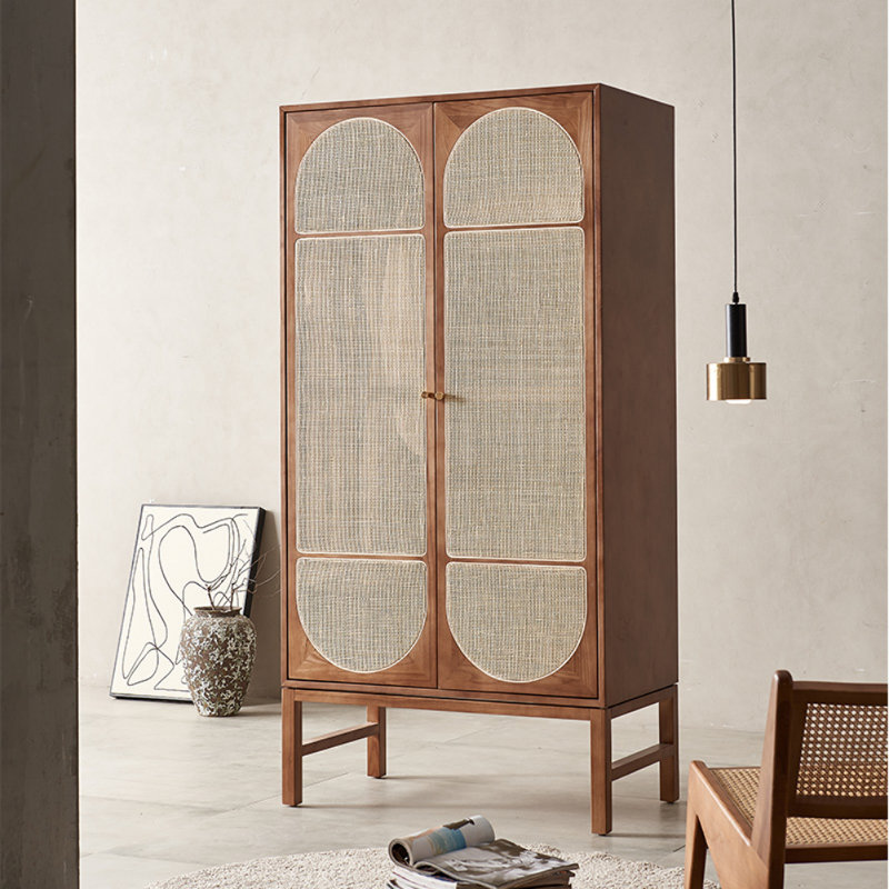 Armoire rétro et simple en bois massif, H 70,87 po x l 35,43 po x P 19,69 po