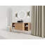 Meuble-lavabo mural 54 po en contreplaqué avec vasque en céramique, 2 tablettes de rangement et 2 portes à fermeture en douceur-134530880