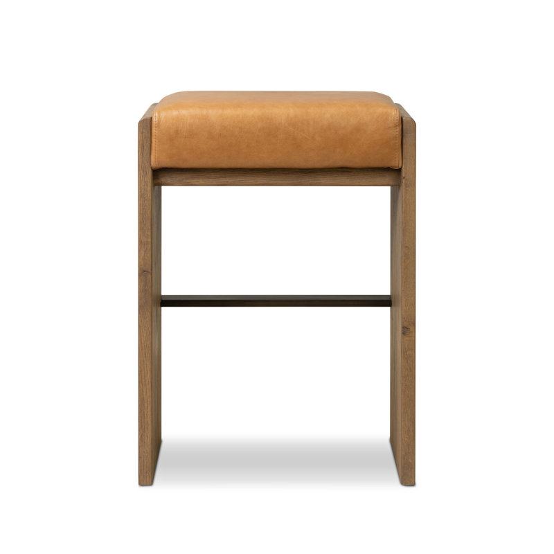 Nash Stool-Altair Mushroom-Bar, Sonoma Butterscotch/Genuine Leather, Bar Stool (30.91" Seat Height)