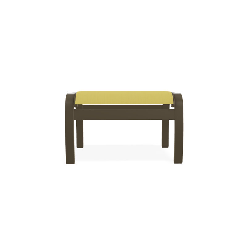 Repose-pieds d'extérieur avec coussin Askar, Bois de plage texturé, Jaune 43D