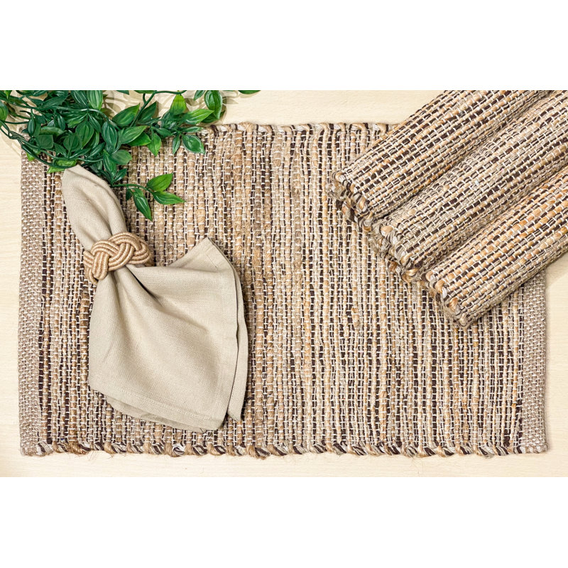Sonya Rectangle Placemat, Natural/Brown