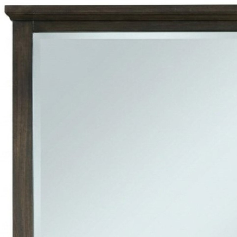 Zenobia Walnut 40 In W X 40 In. H Transitional Square Solid Wood Framed Mirror