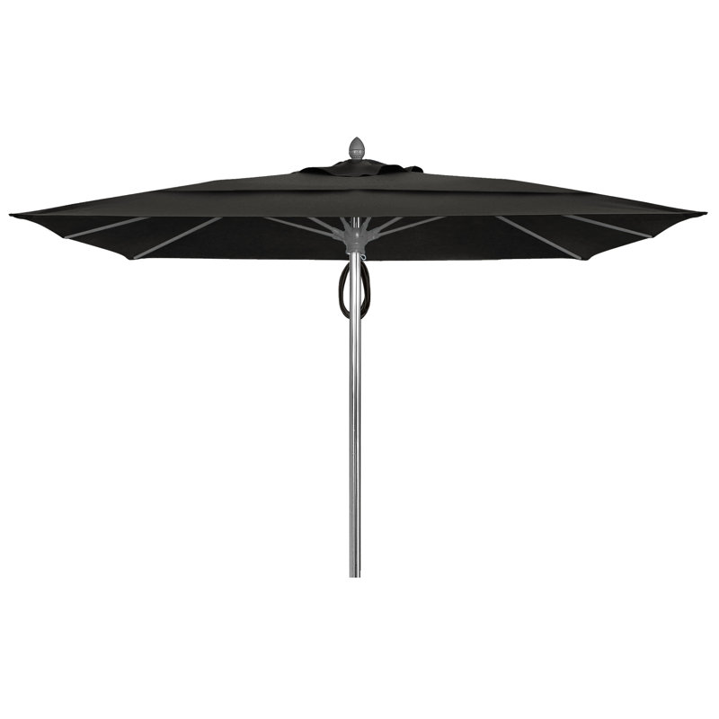 Parasol de marché carré 10 pi Prestige, Sunbrella® - noir, Aluminium brillant