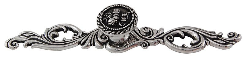 Poignée fantaisie Sforza 1,25 po, Argent antique