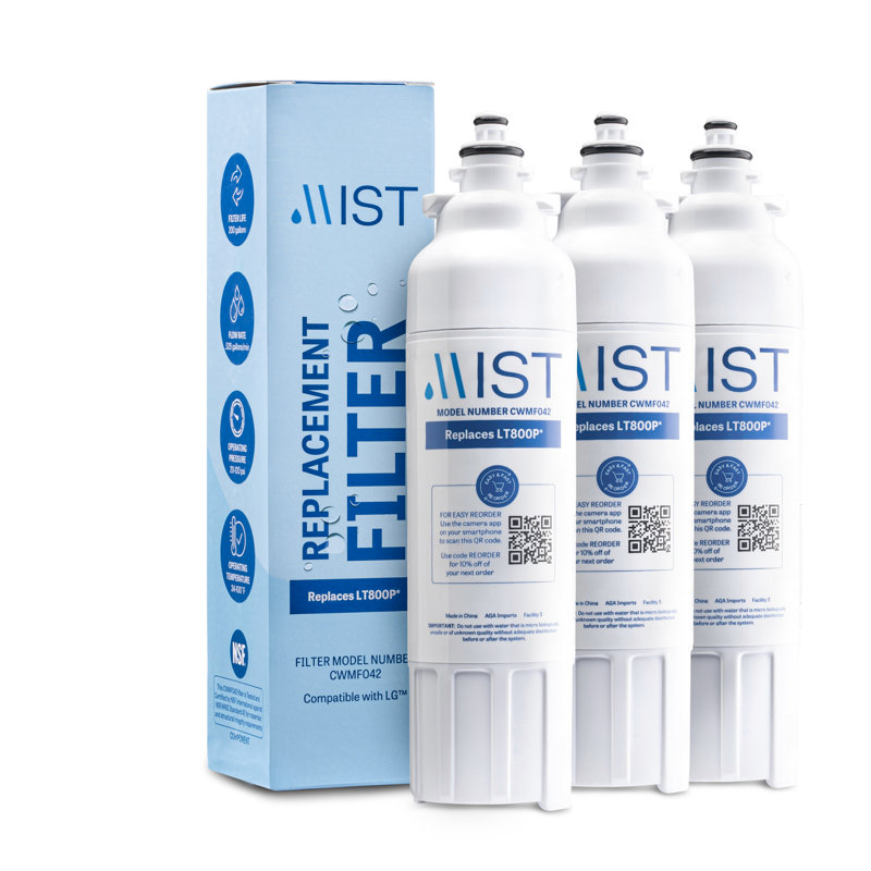 Mist LT800P Replacement Refrigerator Water Filter Compatible with: LG ADQ73613401, Kenmore 9490