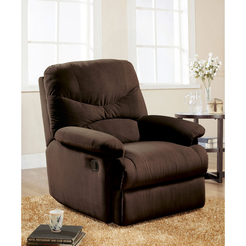 Fauteuil inclinable oscillant avec accoudoirs coussinés, Chocolat
