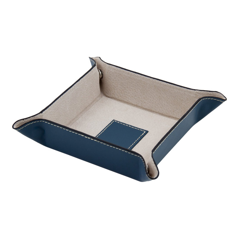 Leather Trinket Dish, Blue
