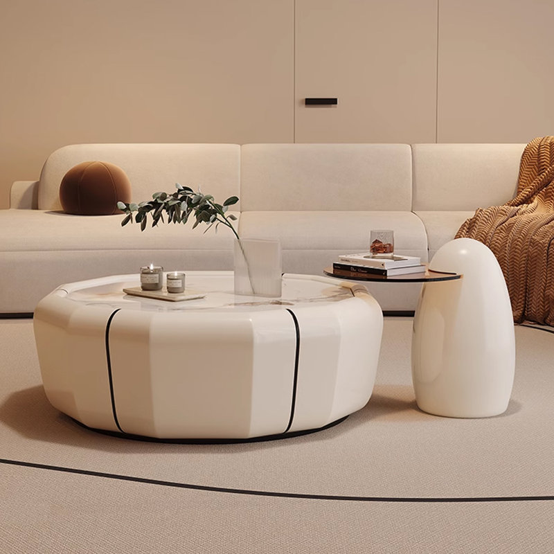 Table basse légère de style crème en pierre