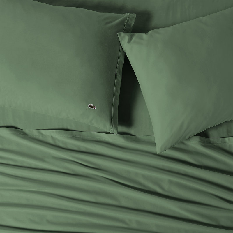 Ivy Green Twin XL Cotton Percale Deep Pocket Sheet Set