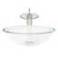 Lavabo de salle de bain vasque circulaire en verre avec robinet Bonificare-10833769