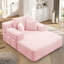Chaise longue en velours côtelé luxueux avec 3 coussins, canapé-lit convertible avec poche de rangement, conception sans cadre et mousse à compression-109500103