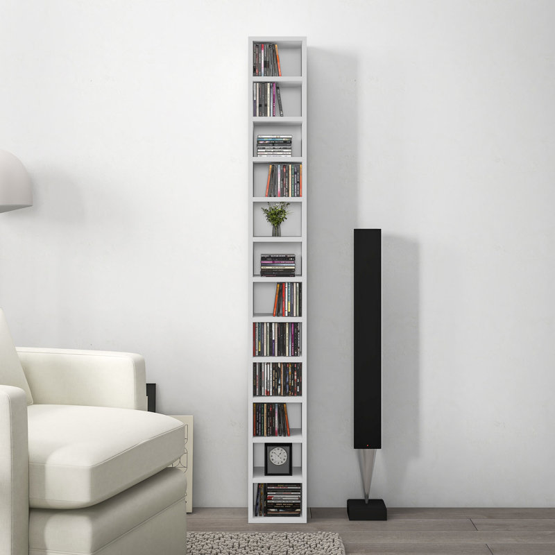 175cm H Media Shelves, White