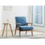 Chaise d'appoint rembourrée en tissu avec pieds en bois d'hévéa Amelia-1129077961