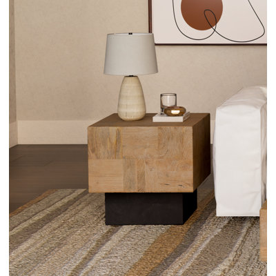Hollingsworth Solid Wood Block End Table