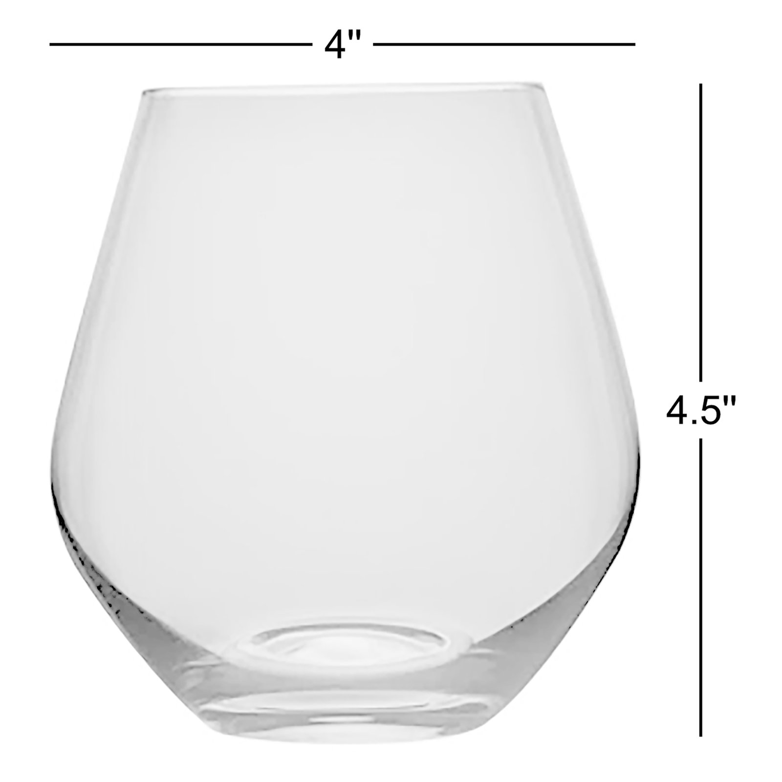 Meridian Crystal Stemless Wine Glass, Teal