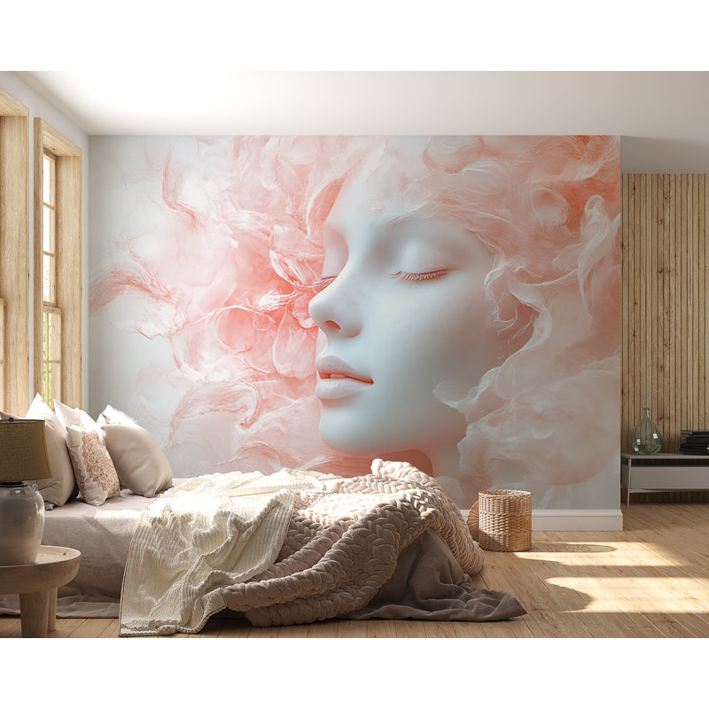 Papier peint Dreamy Smoke Face, Peler et coller, L 60 po x l 96 po