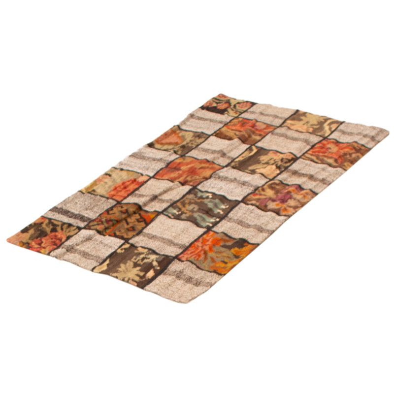 Tapis crème en laine tissé à plat à la main et à plat Alixzander